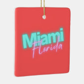 Modern Miami Neon licht gepersonaliseerd Keramisch Ornament (Rechts)