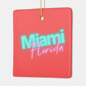 Modern Miami Neon licht gepersonaliseerd Keramisch Ornament (Links)