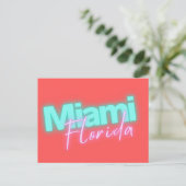 Modern Miami Neon Lights Briefkaart (Staand voorkant)