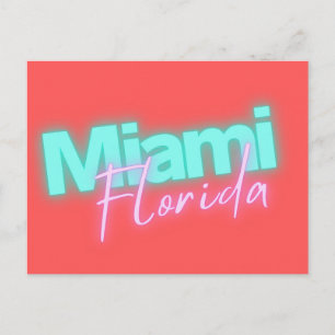 Modern Miami Neon Lights Briefkaart