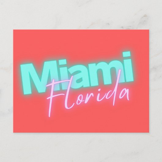 Modern Miami Neon Lights Briefkaart (Voorkant)