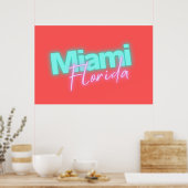 Modern Miami Neon Lights Poster (Keuken)