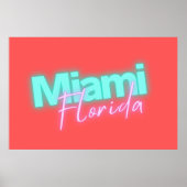 Modern Miami Neon Lights Poster (Voorkant)