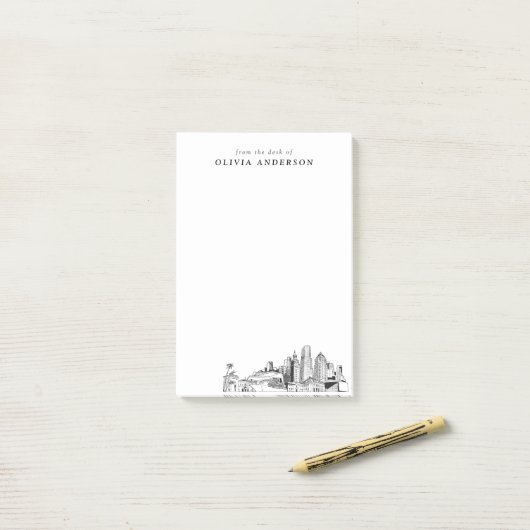 Modern Miami Professional Gift gepersonaliseerd Post-it® Notes (Op bureau)