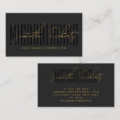 Modern microblading typography script gray black visitekaartje (Voorkant / Achterkant)