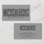 Modern microblading typography script gray visitekaartje (Voorkant / Achterkant)