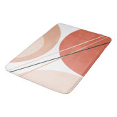 Modern Mid Century Abstracte Geo Pastel Terracotta Badmat (Gekanteld)