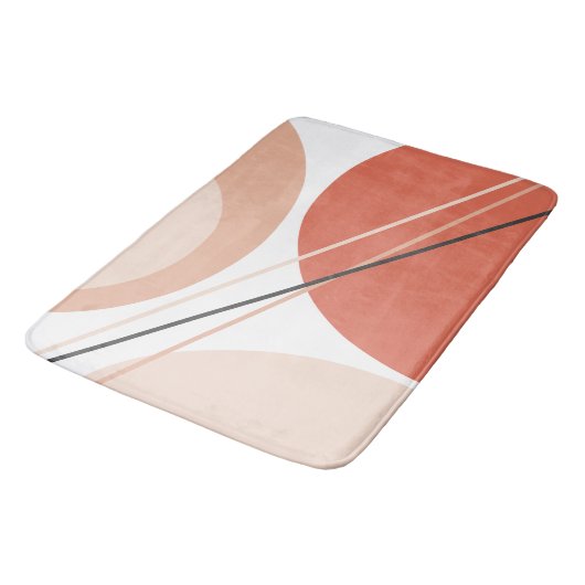 Modern Mid Century Abstracte Geo Pastel Terracotta Badmat (Gekanteld)