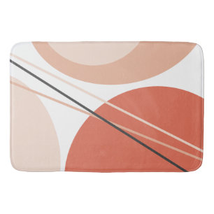 Modern Mid Century Abstracte Geo Pastel Terracotta Badmat