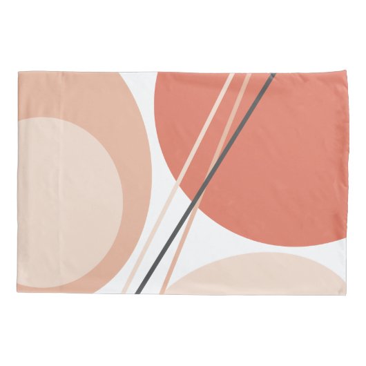 Modern Mid Century Abstracte Geo Pastel Terracotta Kussensloop (Achterkant-Links)