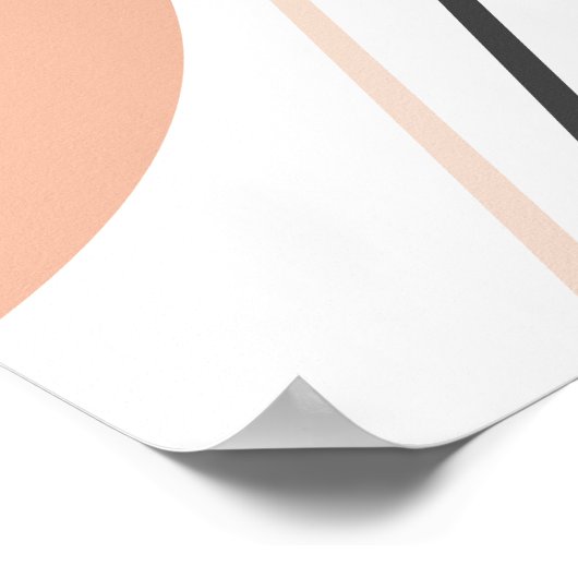 Modern Mid Century Abstracte Geo Pastel Terracotta Poster (Hoek)