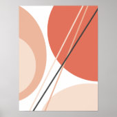 Modern Mid Century Abstracte Geo Pastel Terracotta Poster (Voorkant)