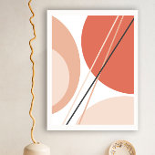 Modern Mid Century Abstracte Geo Pastel Terracotta Poster