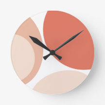 Modern Mid Century Abstracte Geo Pastel Terracotta