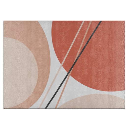 Modern Mid Century Abstracte Geo Pastel Terracotta Snijplank (Voorkant)