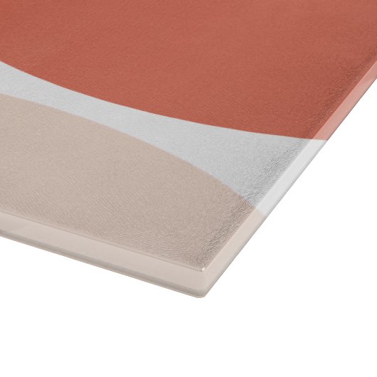 Modern Mid Century Abstracte Geo Pastel Terracotta Snijplank (Hoek)
