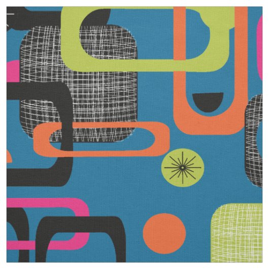 Modern Mid Century Funky geometrisch patroon Stof (Swatch)