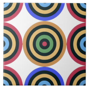 Modern Mid Century kleurrijk geometrisch patroon Tegeltje