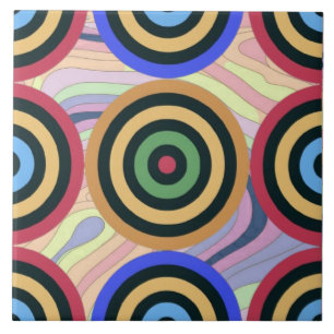 Modern Mid Century regenboog Geometrisch patroon g Tegeltje