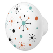 Modern Mid Century Retro Atomic Abstract Keramische Knop (Rechts)