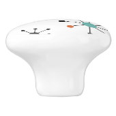 Modern Mid Century Retro Atomic Abstract Keramische Knop (Zijkant)