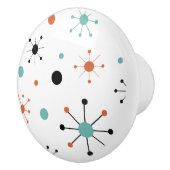 Modern Mid Century Retro Atomic Abstract Keramische Knop (Rechts)