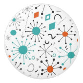 Modern Mid Century Retro Atomic Abstract Keramische Knop (Voorkant)