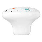 Modern Mid Century Retro Atomic Abstract Keramische Knop (Zijkant)