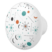 Modern Mid Century Retro Atomic Abstract Keramische Knop (Rechts)