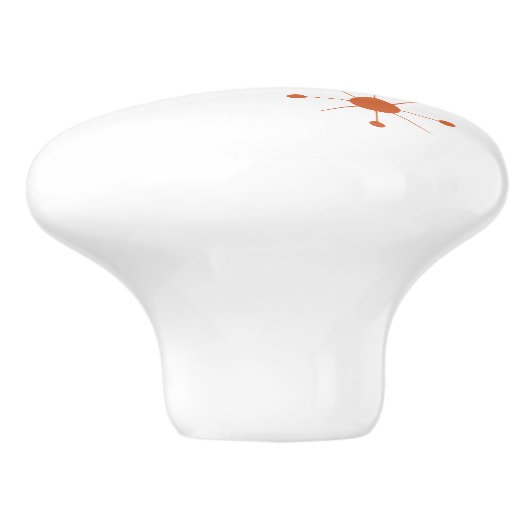 Modern Mid Century Retro Atomic Abstract Keramische Knop (Zijkant)