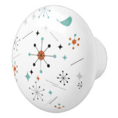 Modern Mid Century Retro Atomic Abstract Keramische Knop (Rechts)