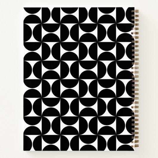 Modern Mid Century & Script Monogram Notitieboek (Achterkant)