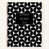 Modern Mid Century & Script Monogram Notitieboek (Voorkant)