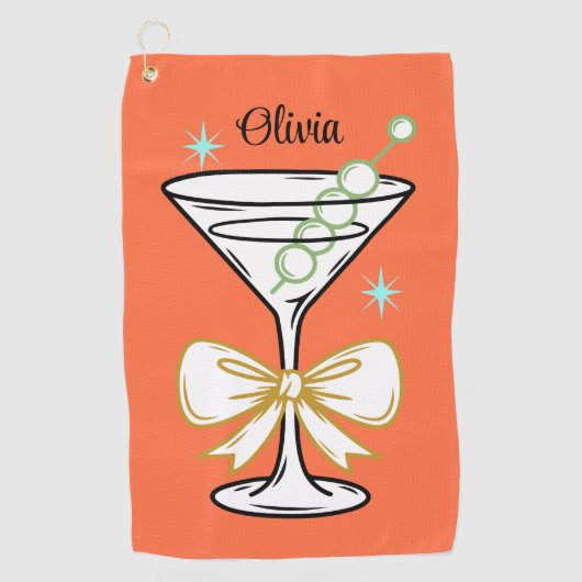 Modern Mid Century Trendy Chic Golfer  Golfhanddoek (Voorkant)