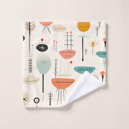 Modern midden eeuw bad handdoek (Wasdoekje)