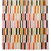 Modern Midden-eeuws Abstract Oranje streeppatroon Douchegordijn (Voorkant)