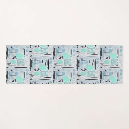 Modern Midden-eeuws bloemrijk Abstract meerlandsch Yogamat (Voorkant (horizontaal))