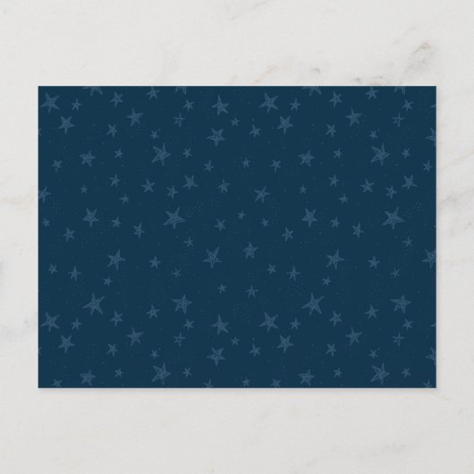 Modern Midnight Blue & Gold Stars Baby shower Uitnodiging Briefkaart (Achterkant)