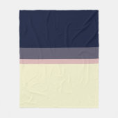 Modern Midnight Blue Vanilla Stripes Fleece Deken (Voorkant)