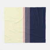 Modern Midnight Blue Vanilla Stripes Fleece Deken (Voorkant (Horizontaal))