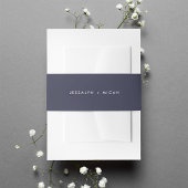 Modern Midnight Blue Wedding Uitnodigingen Wikkel