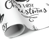 Modern mijn eerste kerstrendierscript cadeaupapier (Rol Hoek)