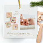 Modern Mijn Eerste Vrolijke Kerstmisfoto Baby Gebo Keramisch Ornament<br><div class="desc">LIM Mijn feestelijke Ornament harmonieert mooi met het thema, waardoor het perfect is als geschenk of koekjes voor familie en vrienden. ___________________________ ***Dit ontwerp maakt deel uit van een kerstvakantie collectie*** Omarm de magie van Kerstmis en de schoonheid van het nieuwe begin met ons eerste Merry Little Christmas Baby Aankondiging...</div>