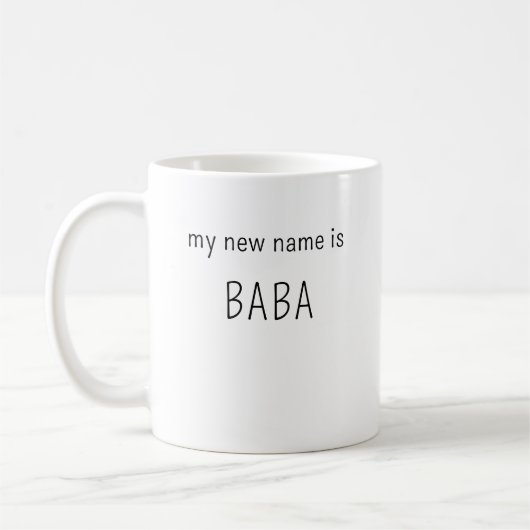 Modern Mijn nieuwe naam is BaBa papa mama papa cad Koffiemok (Links)