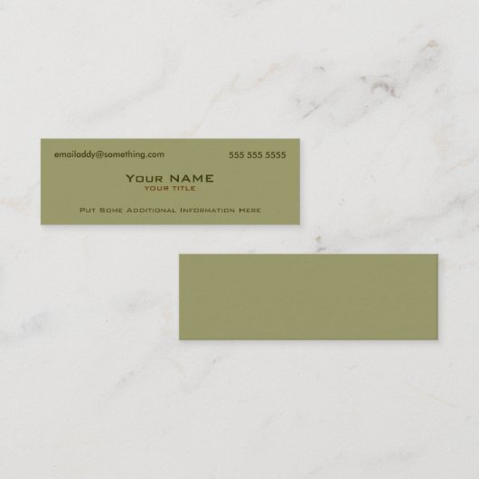 Modern Militair Groen Mini Visitekaartje (Voorkant / Achterkant)