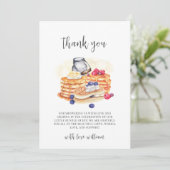 Modern Milk Berry Pannenkoek Brunch Baby shower Bedankkaart (Staand voorkant)