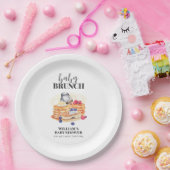 Modern Milk Berry Pannenkoek Brunch Baby shower Papieren Bordje (Feest)