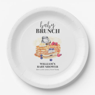Modern Milk Berry Pannenkoek Brunch Baby shower Papieren Bordje