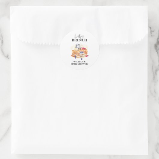 Modern Milk Berry Pannenkoek Brunch Baby shower Ronde Sticker (Tas)
