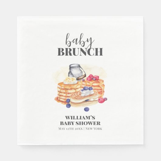 Modern Milk Berry Pannenkoek Brunch Baby shower Servet (Voorkant)